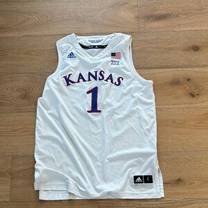 Adidas Kansas Basketball Jersey in White and Blue